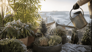 Pflanzen im Winter gießen