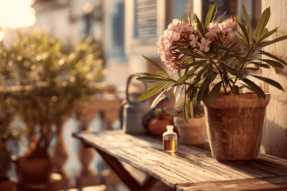 Oleander Blätter kräuseln