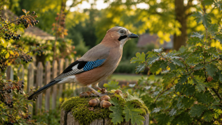 Eichelhäher im Garten