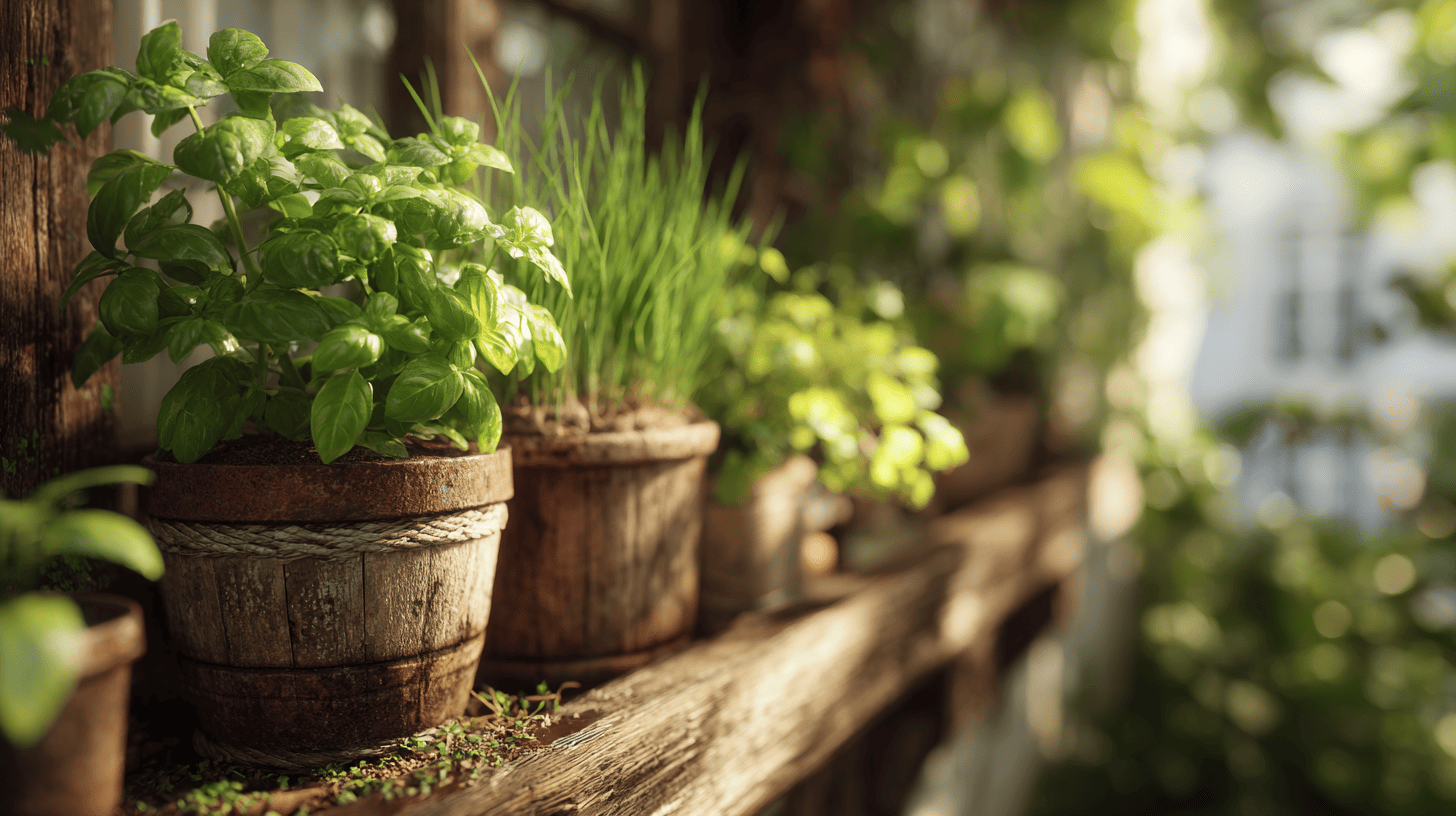 Kräuter auf dem Balkon gehen ein