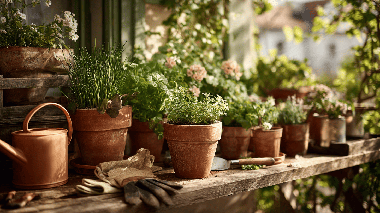 Terrasse und Balkon im März