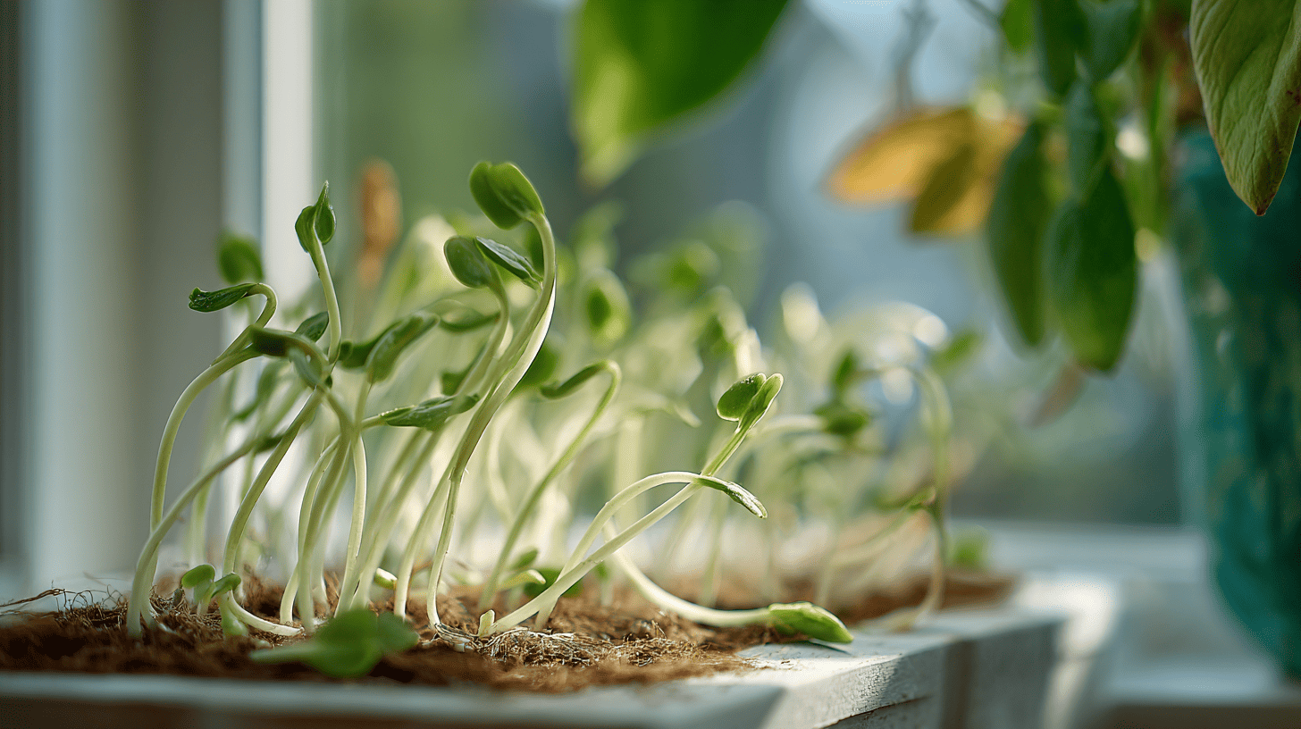 Vergeilte Jungpflanzen