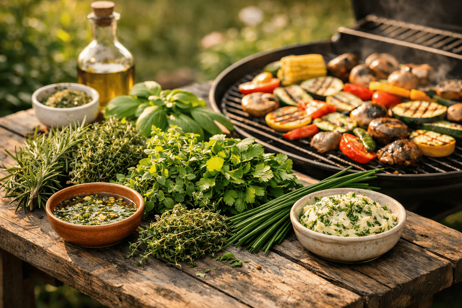 Kräuter zum Grillen